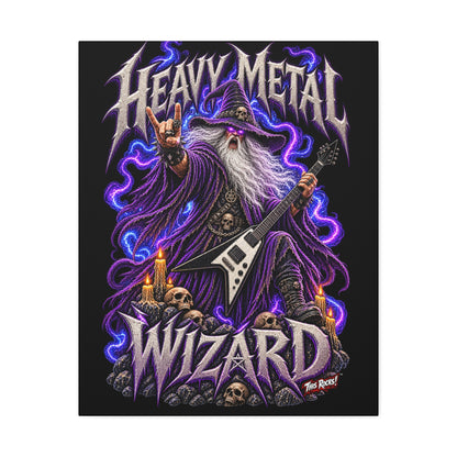 THIS ROCKS!™ "Heavy Metal Wizard™" Canvas Art — Rock Guitar Wizard Wall Decor