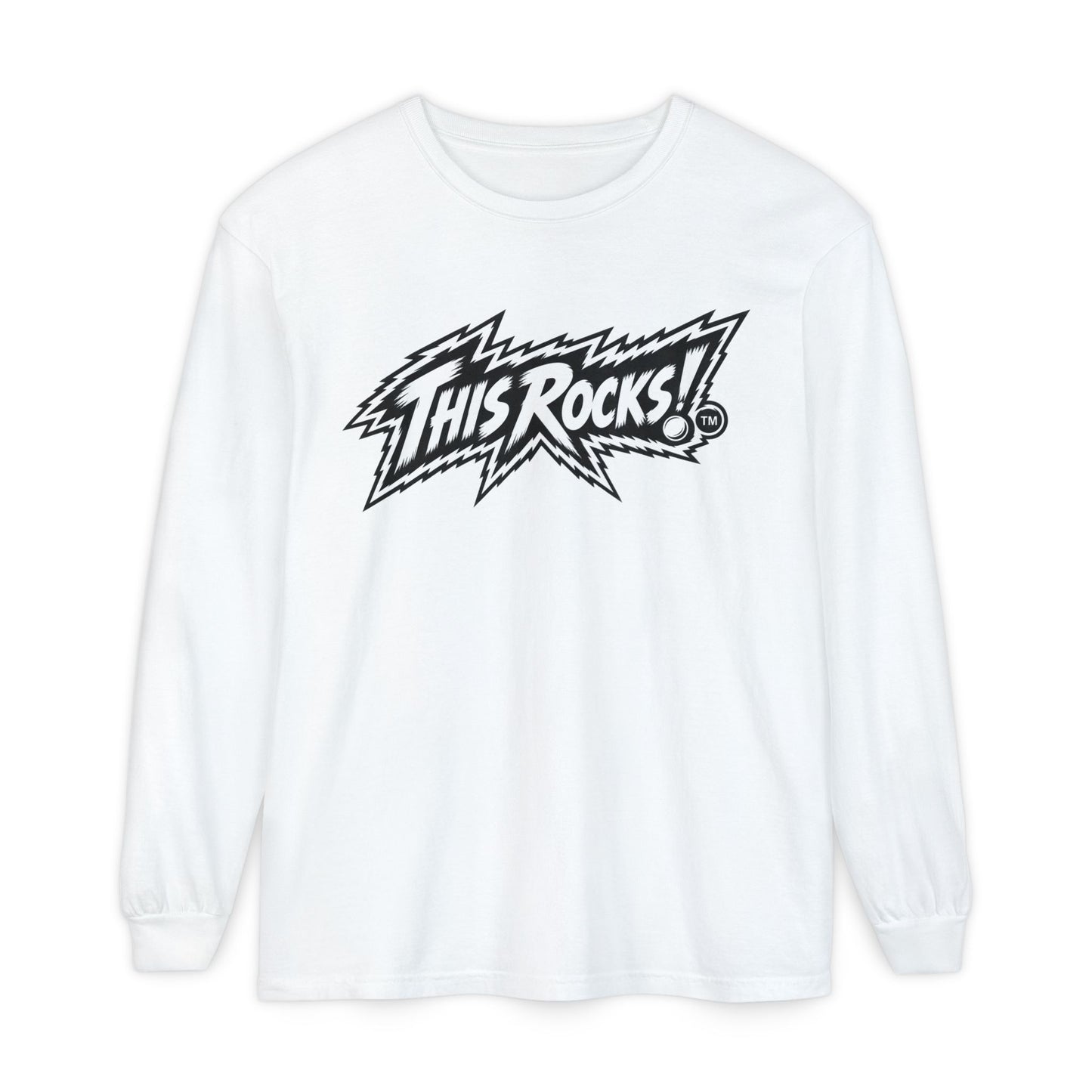 THIS ROCKS!™ "White Lightning Logo™" Long Sleeve Tee