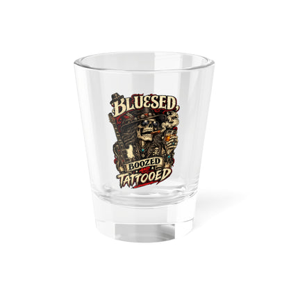 THIS ROCKS™ 'Bluesed Boozed Tattooed'™ Shot Glass