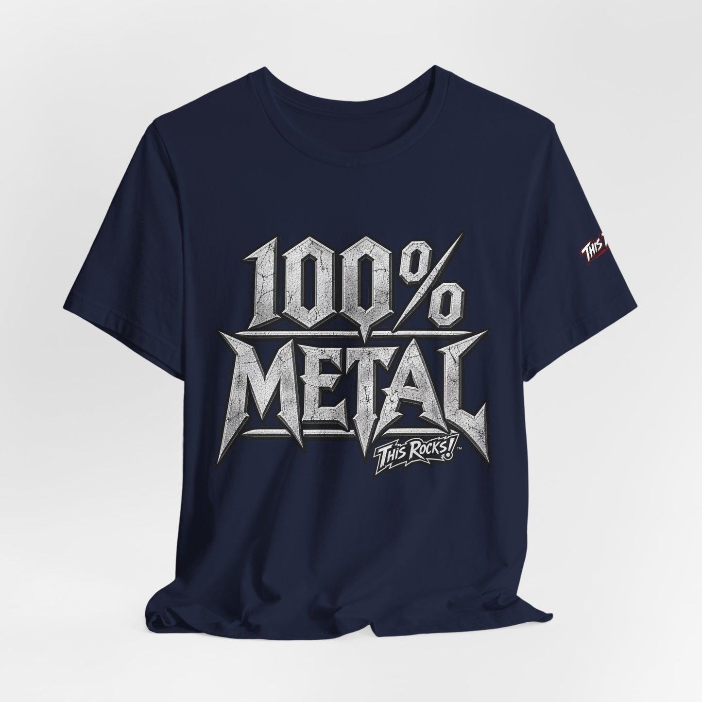 THIS ROCKS!™ "100% Metal"™ Graphic T-Shirt — Heavy Metal Attitude Tee