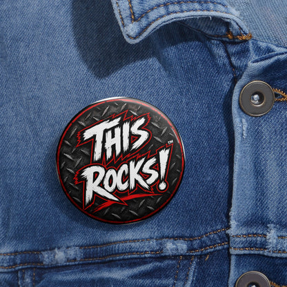 THIS ROCKS!™ "Diamond Plate Logo"™ Button