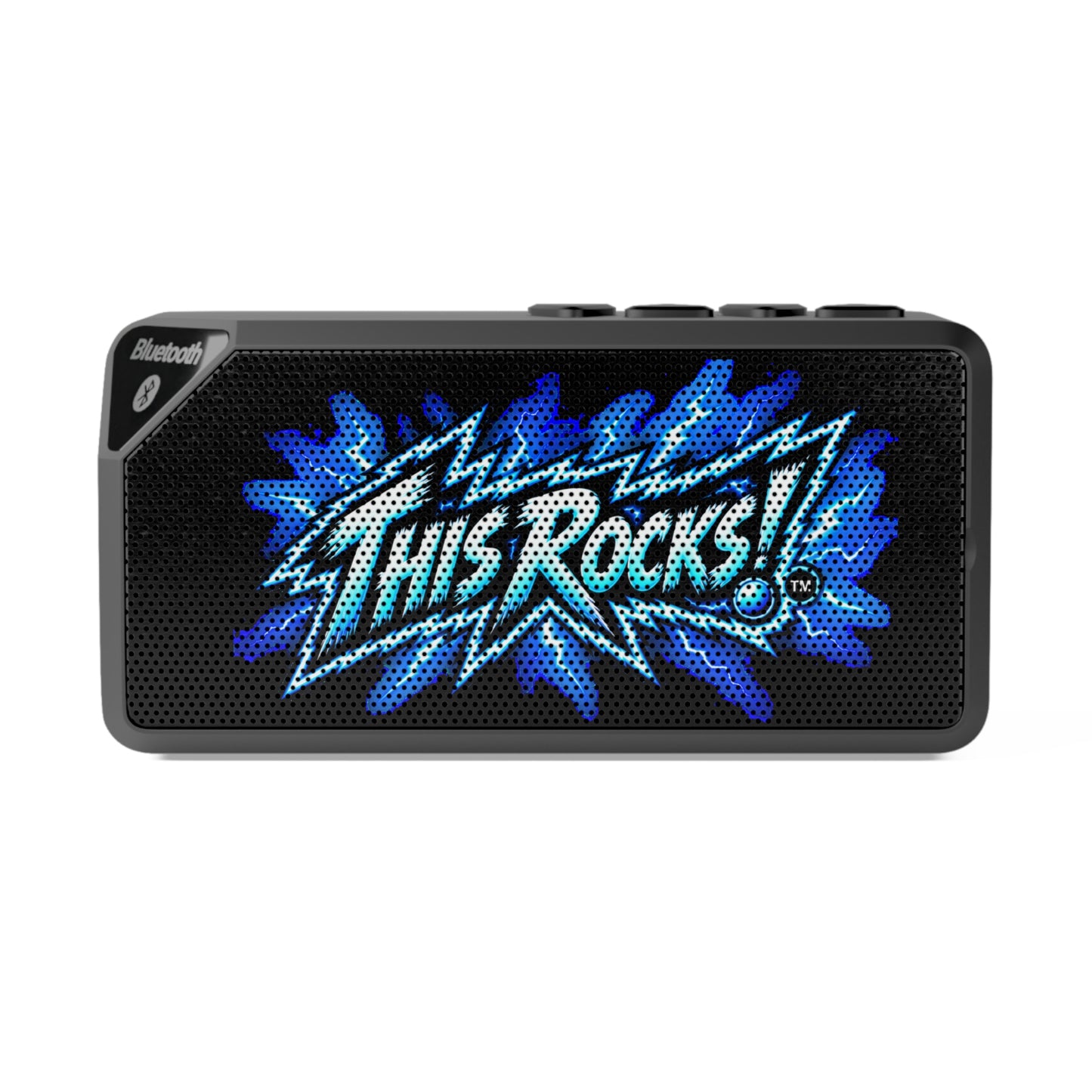 THIS ROCKS!™ "Blue Lightning Logo"™ Bluetooth Speaker