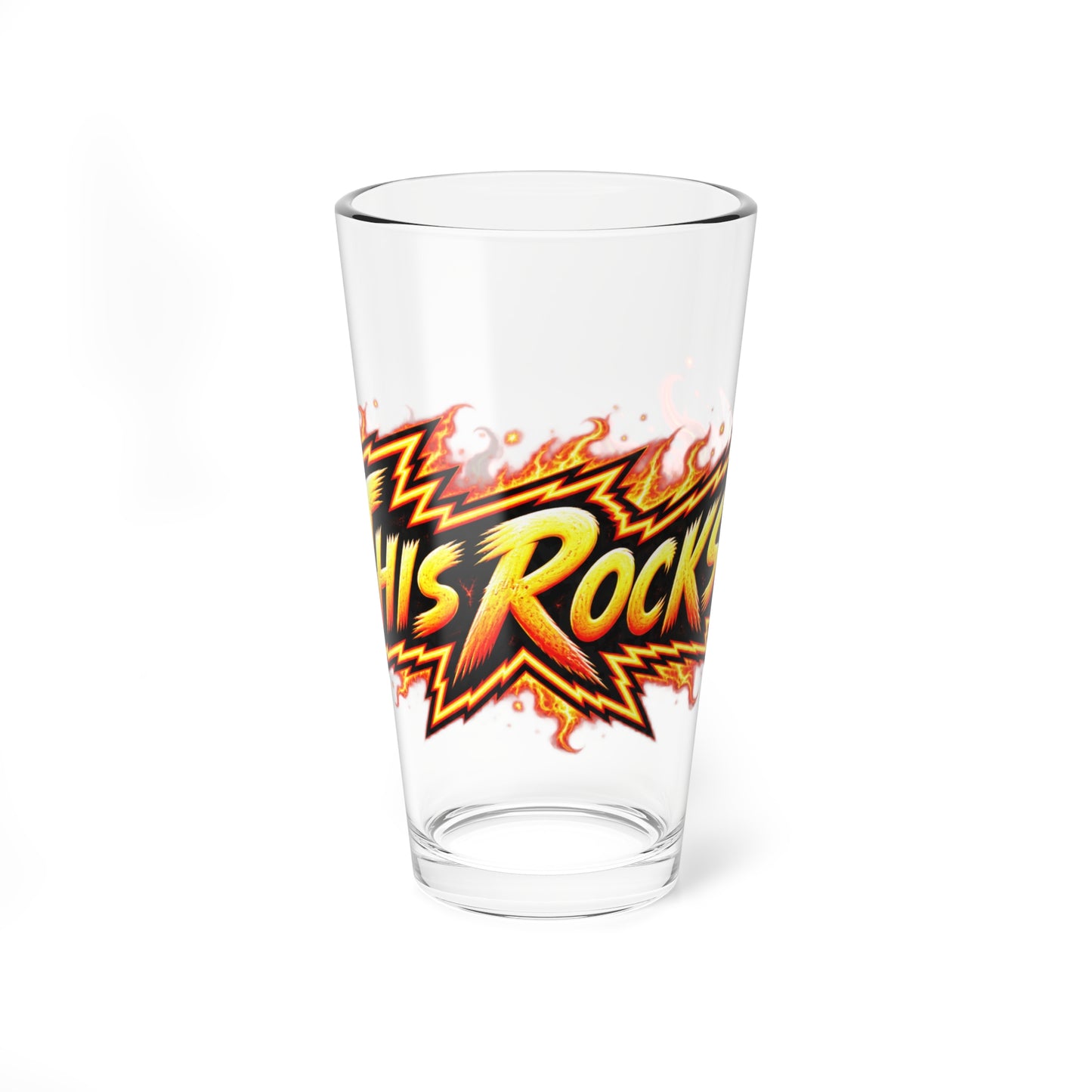 THIS ROCKS!™ "Flame lightning Logo"™ Pint Glass