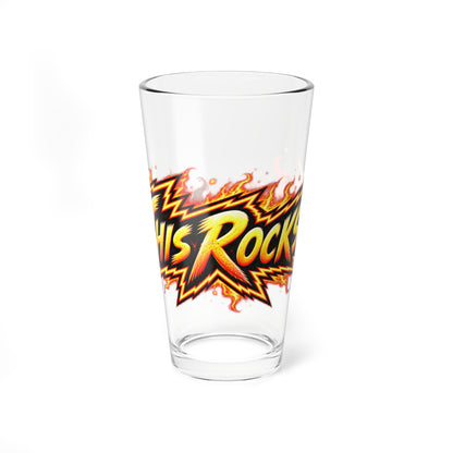 THIS ROCKS!™ "Flame lightning Logo"™ Pint Glass