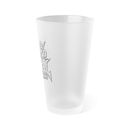 THIS ROCKS!™ "100% Metal"™ Frosted Pint Glass — 16oz Heavy Metal Beer Cup