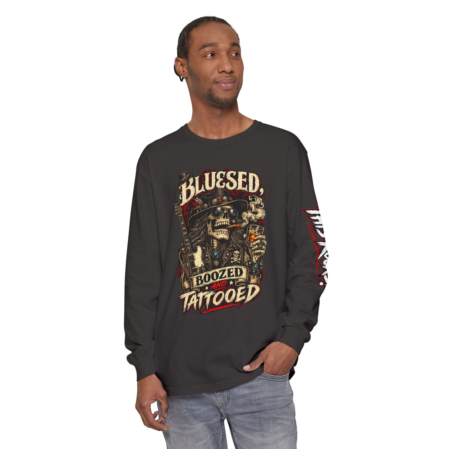 THIS ROCKS!™ "Bluesed, Boozed and Tattooed"™ Long Sleeve Tee