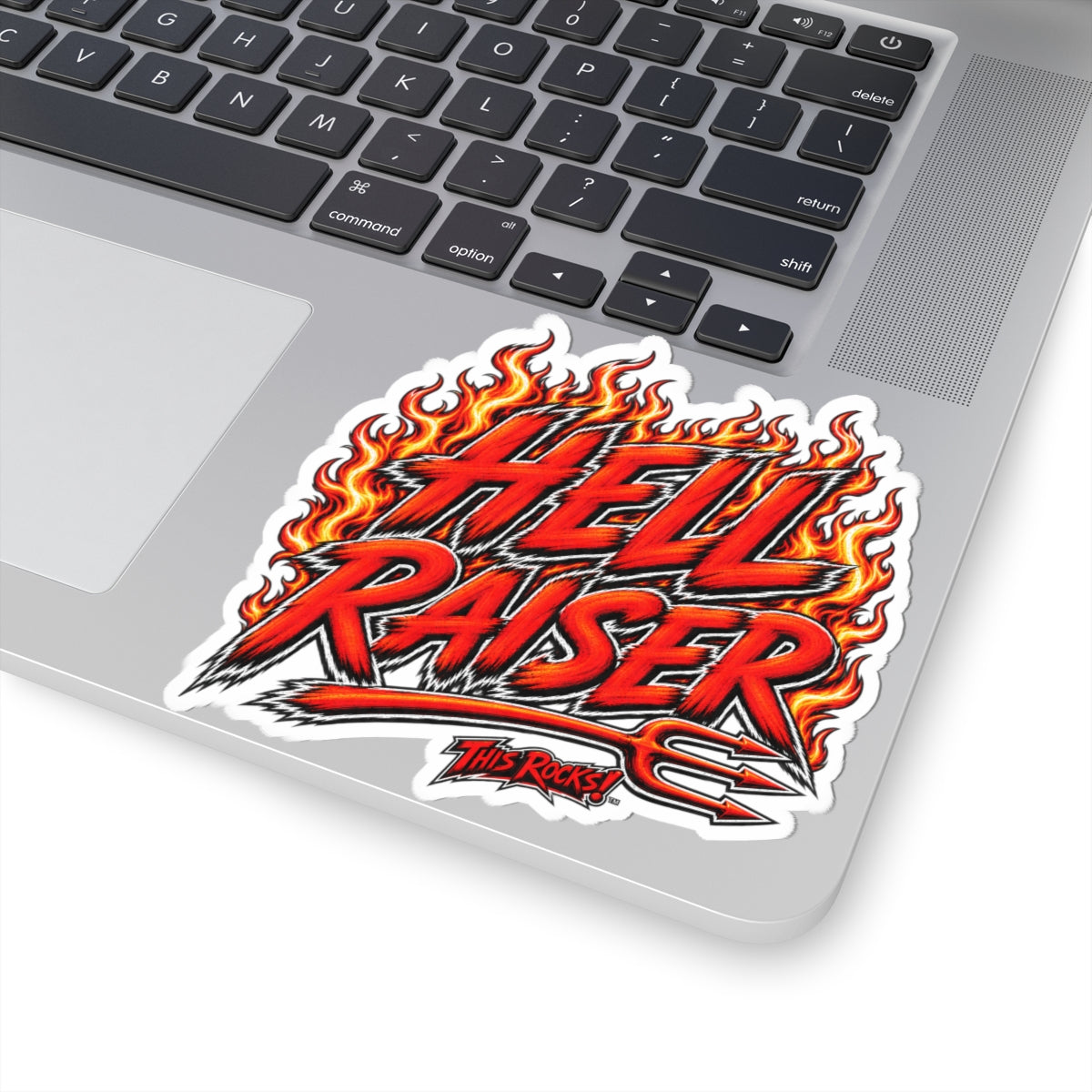 THIS ROCKS™ "Hell Raiser™" Flame Sticker — Kiss-Cut Rock & Motorcycle Decal