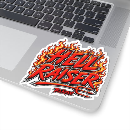 THIS ROCKS™ "Hell Raiser™" Flame Sticker — Kiss-Cut Rock & Motorcycle Decal
