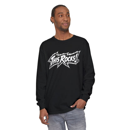 THIS ROCKS!™ "White Lightning Logo™" Long Sleeve Tee