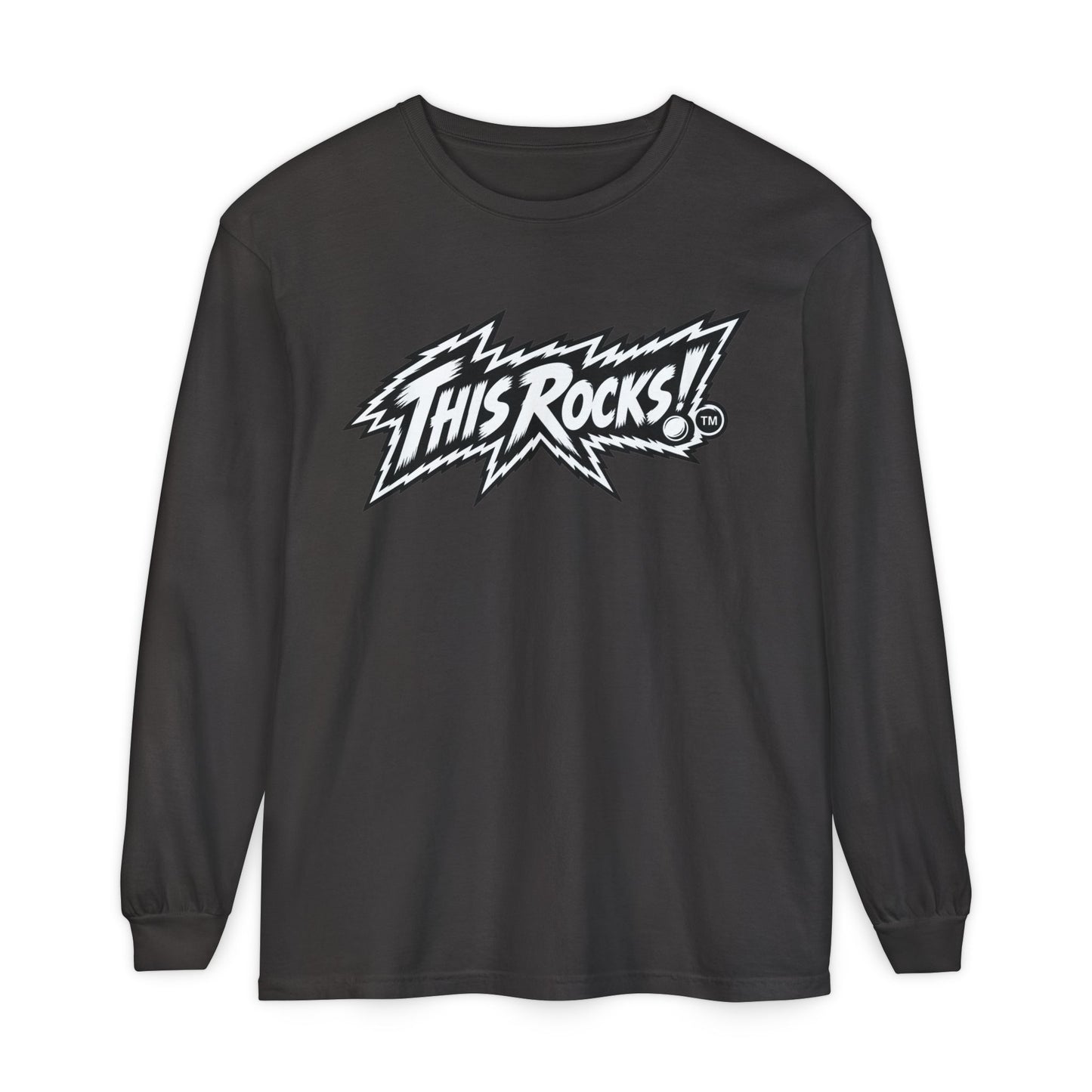 THIS ROCKS!™ "White Lightning Logo™" Long Sleeve Tee