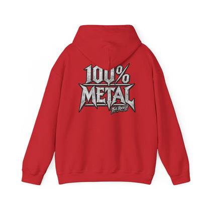 THIS ROCKS!™ "100% Metal"™ Hoodie — Heavy Metal Attitude Logo Pullover