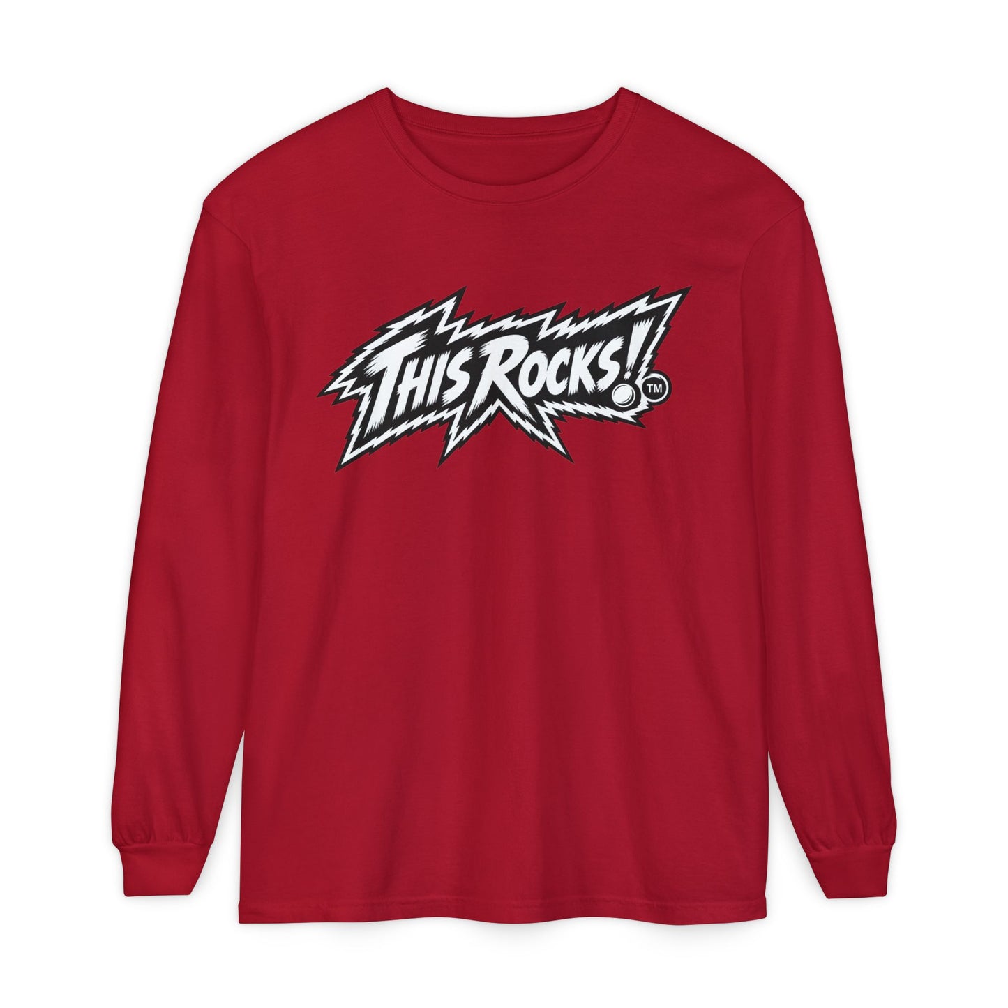 THIS ROCKS!™ "White Lightning Logo™" Long Sleeve Tee