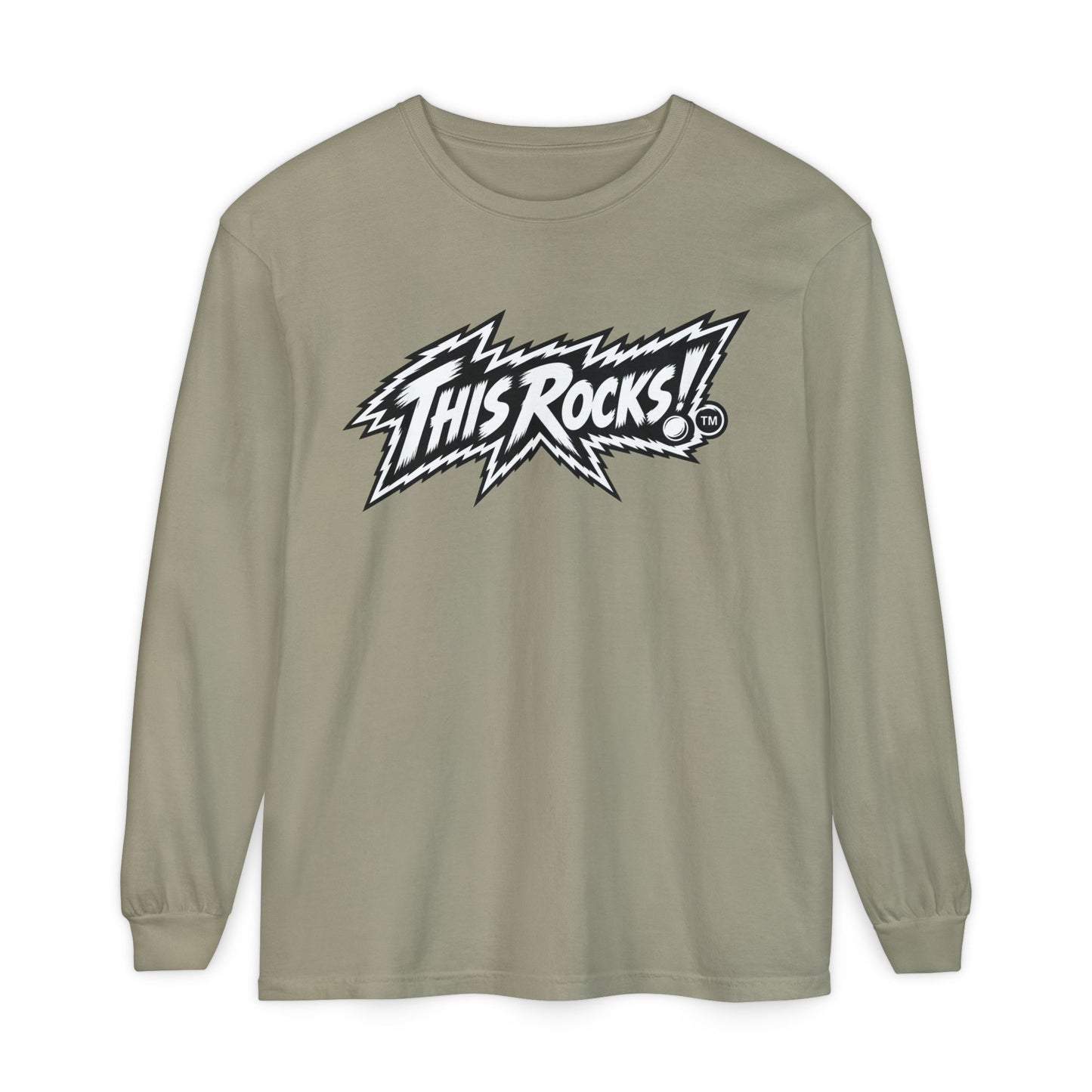THIS ROCKS!™ "White Lightning Logo™" Long Sleeve Tee