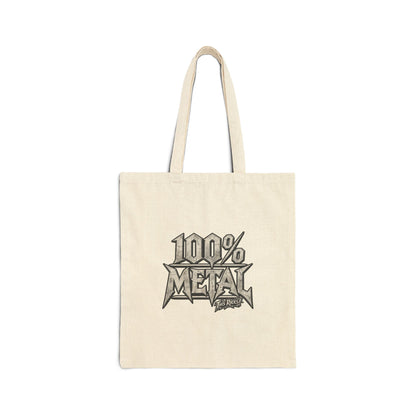 THIS ROCKS!™ "100% Metal"™ Tote Bag —  Vintage Rock Cotton Canvas Tote