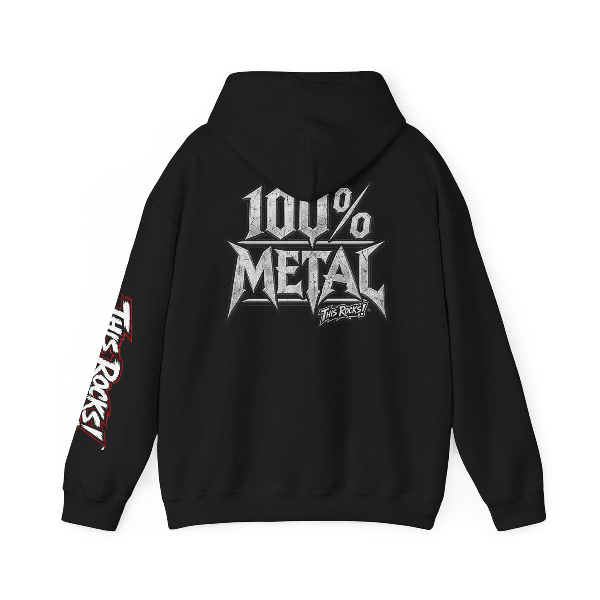 THIS ROCKS!™ "100% Metal"™ Hoodie — Heavy Metal Attitude Logo Pullover
