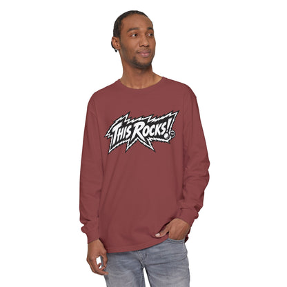 THIS ROCKS!™ "White Lightning Logo™" Long Sleeve Tee