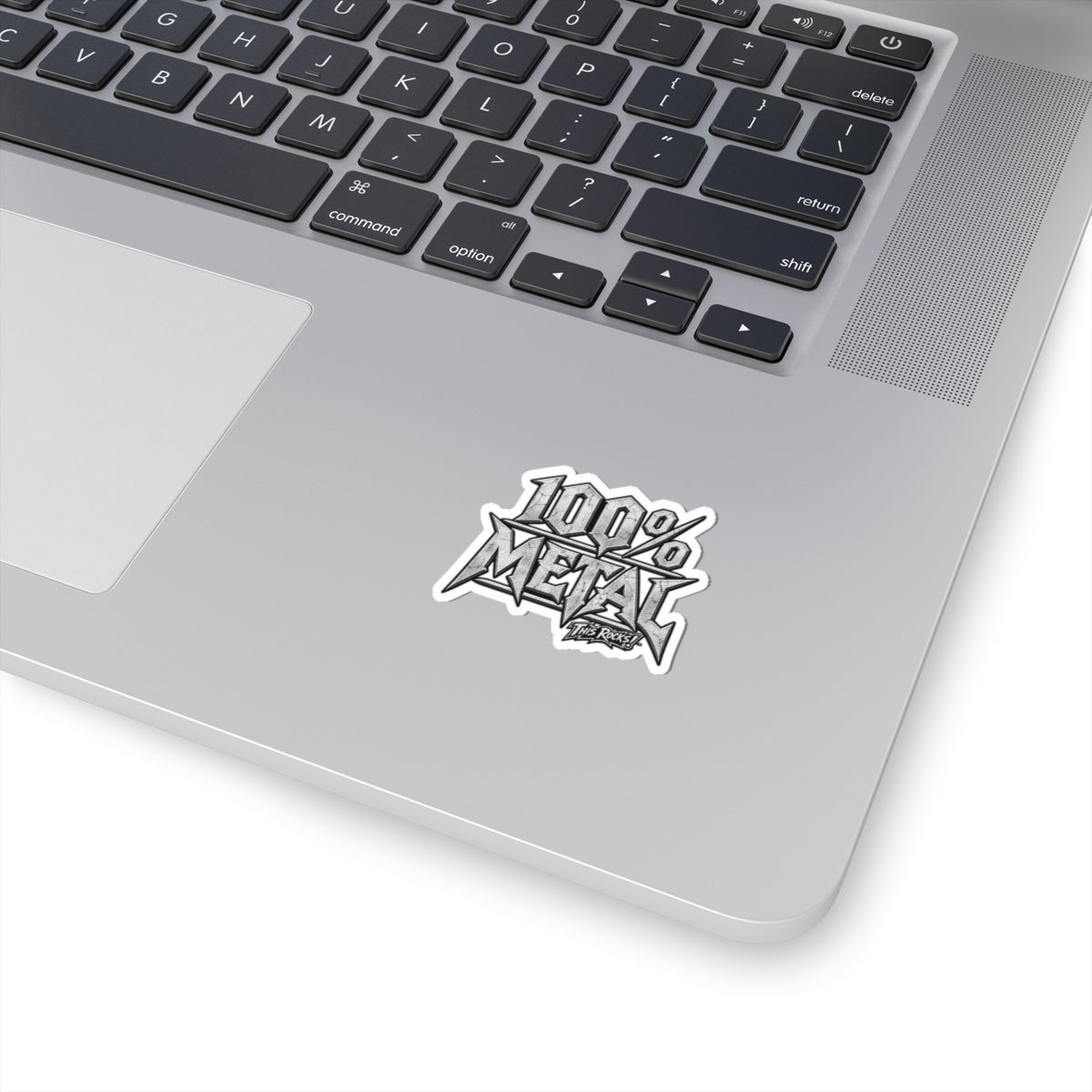 THIS ROCKS!™ "100% Metal"™ Kiss-Cut Sticker — Heavy Metal Logo Decal