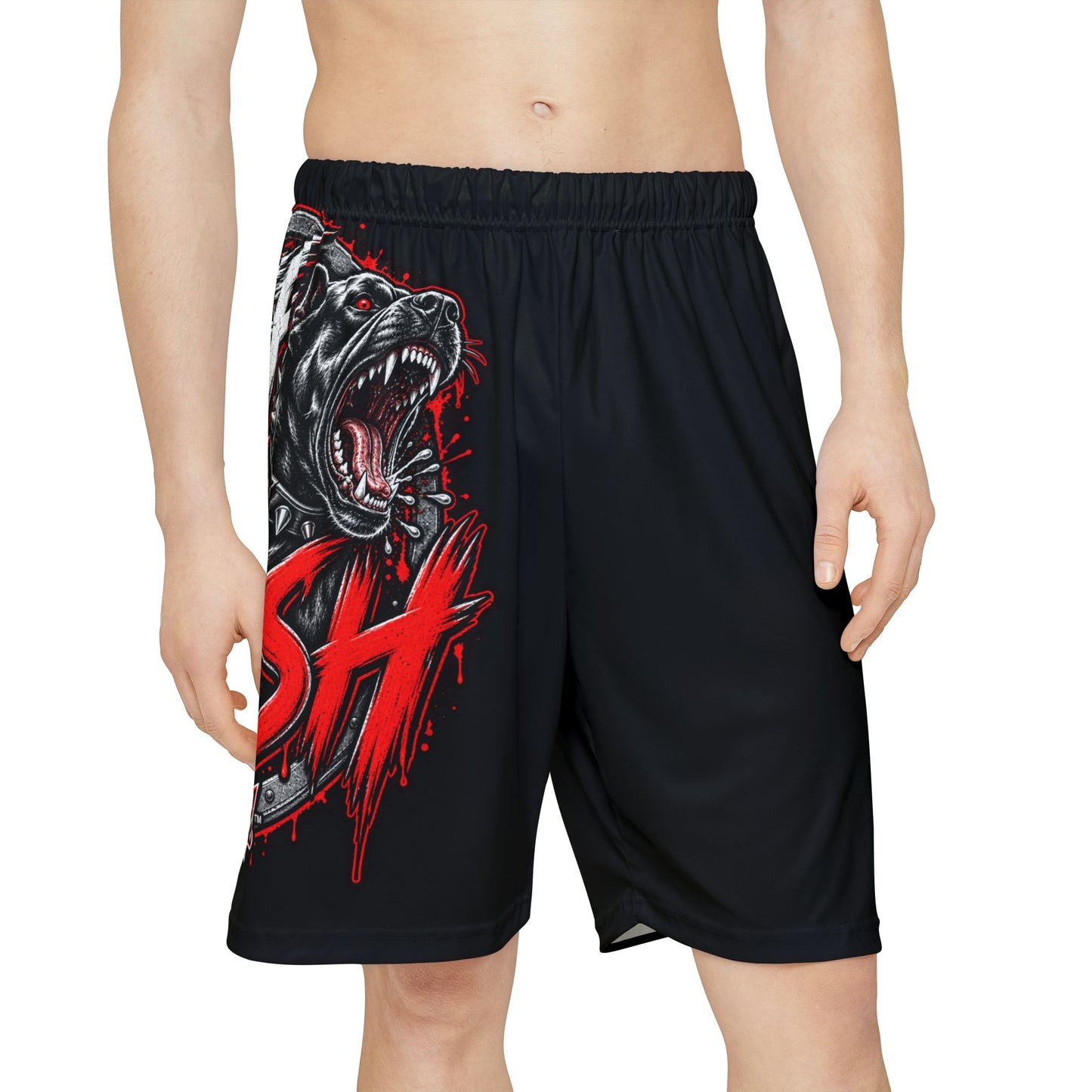 THIS ROCKS!™ "Off The Leash™" Men’s Athletic Aggressive Graphic Shorts