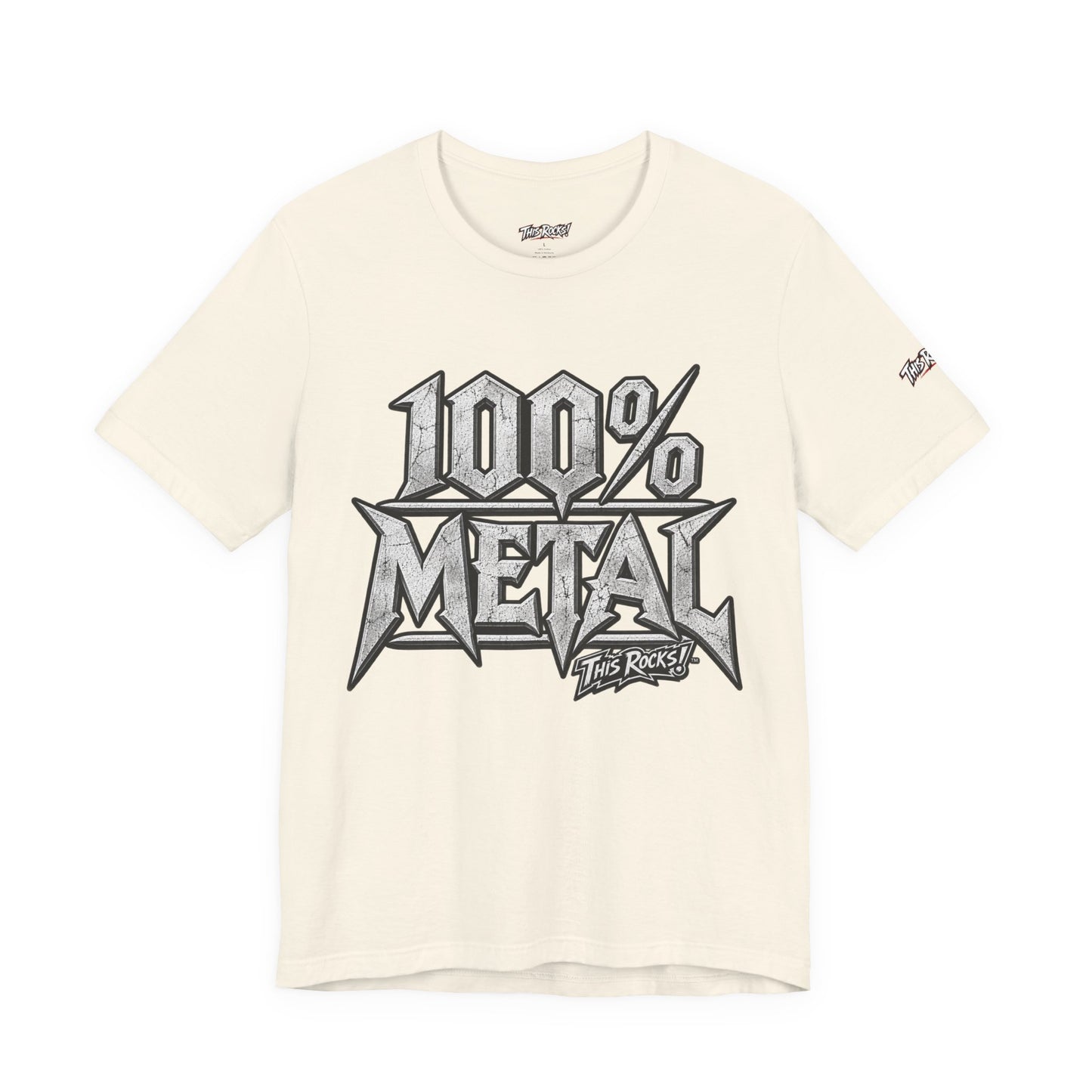 THIS ROCKS!™ "100% Metal"™ Graphic T-Shirt — Heavy Metal Attitude Tee