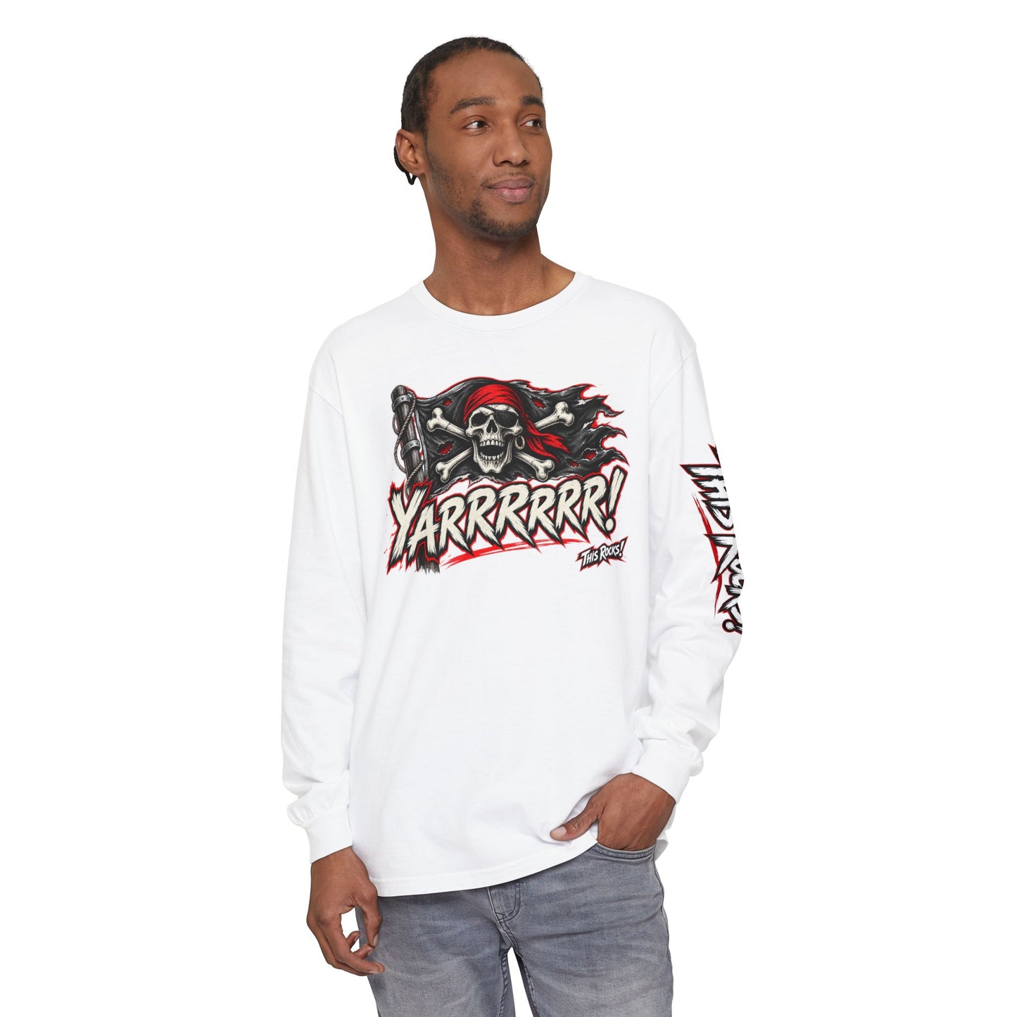 Pirate Skull "Yarrrrr!" Long Sleeve Tee