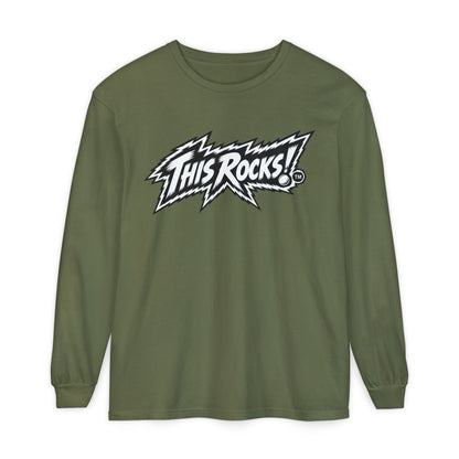 THIS ROCKS!™ "White Lightning Logo™" Long Sleeve Tee