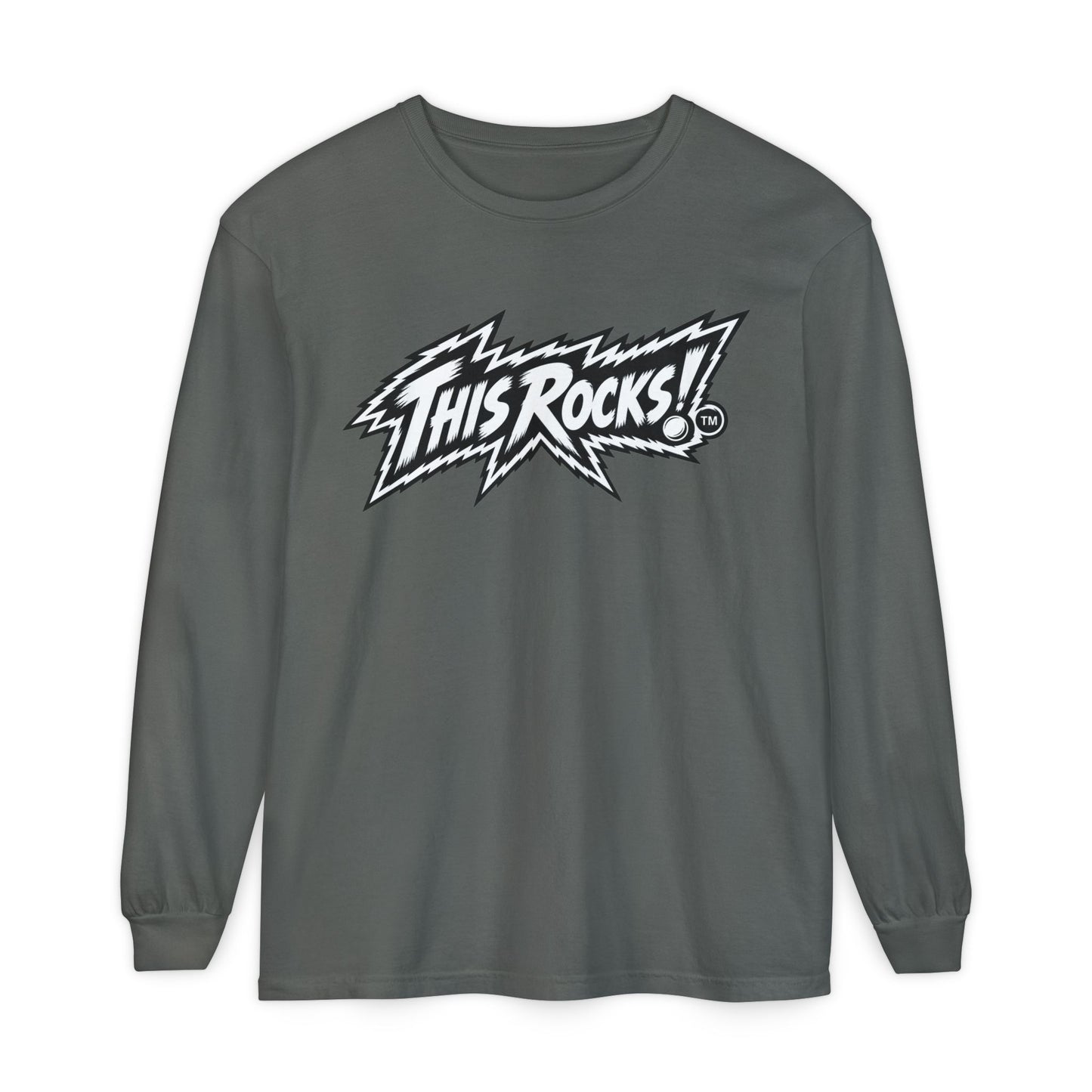 THIS ROCKS!™ "White Lightning Logo™" Long Sleeve Tee
