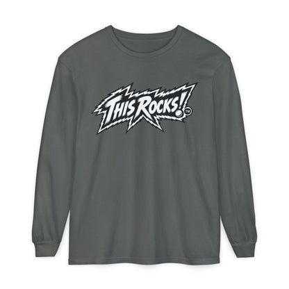 THIS ROCKS!™ "White Lightning Logo™" Long Sleeve Tee