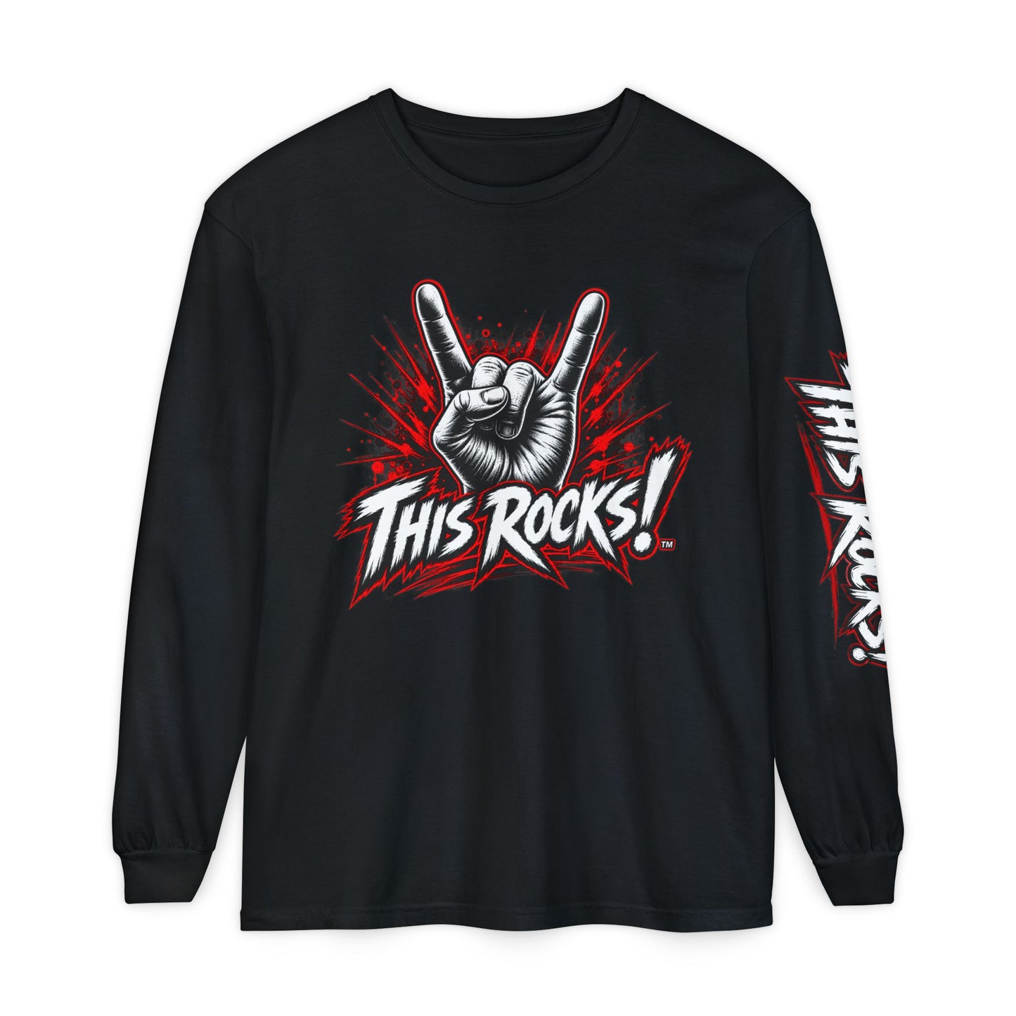 THIS ROCKS!™ "Horns Up Logo"™ Long Sleeve T-Shirt