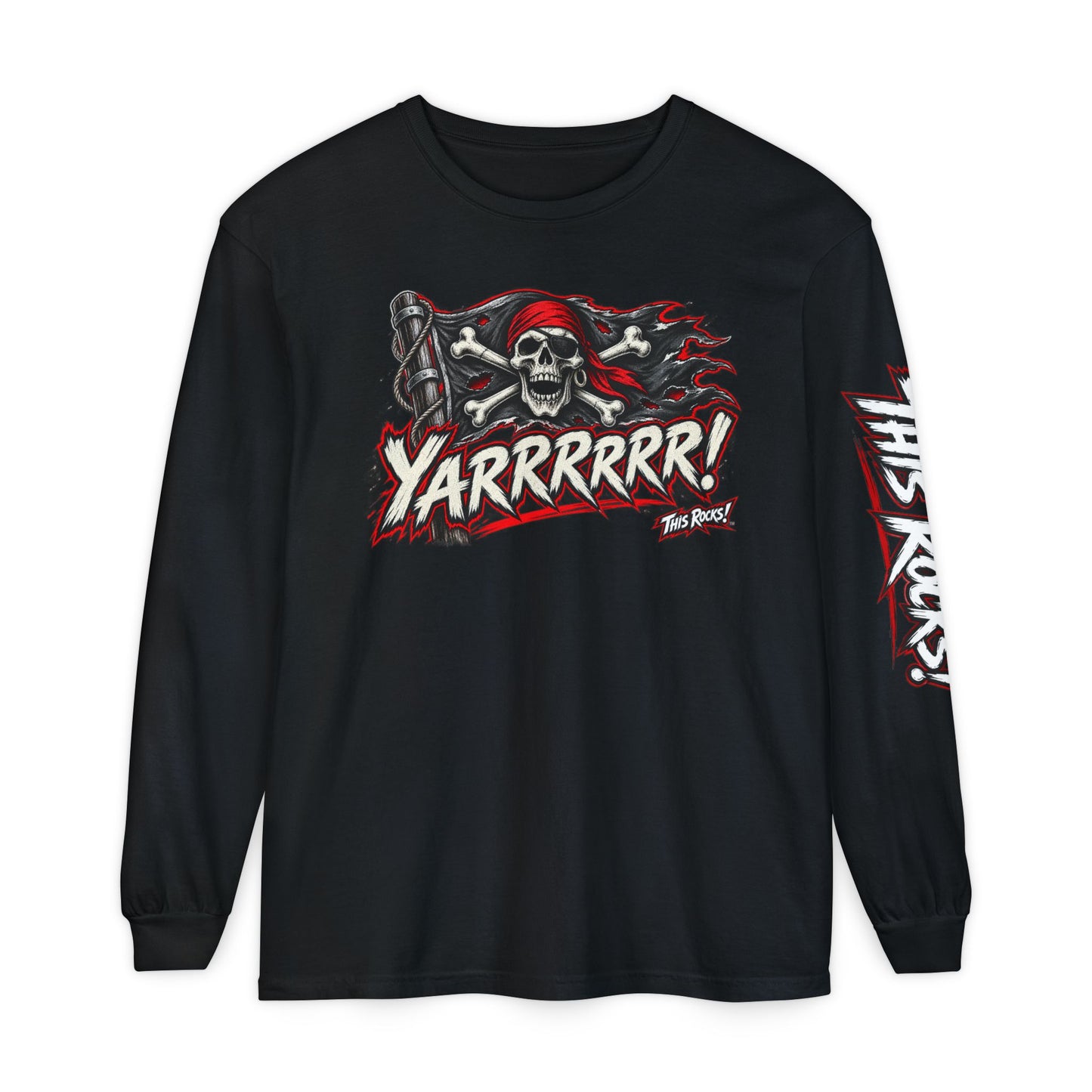 Pirate Skull "Yarrrrr!" Long Sleeve Tee