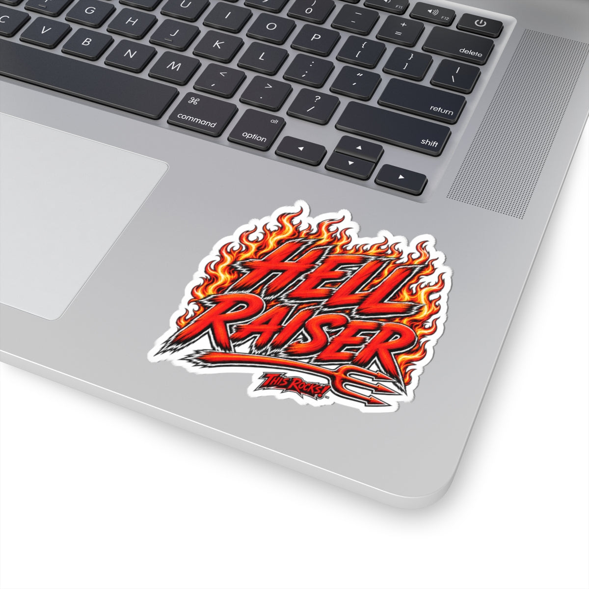 THIS ROCKS™ "Hell Raiser™" Flame Sticker — Kiss-Cut Rock & Motorcycle Decal