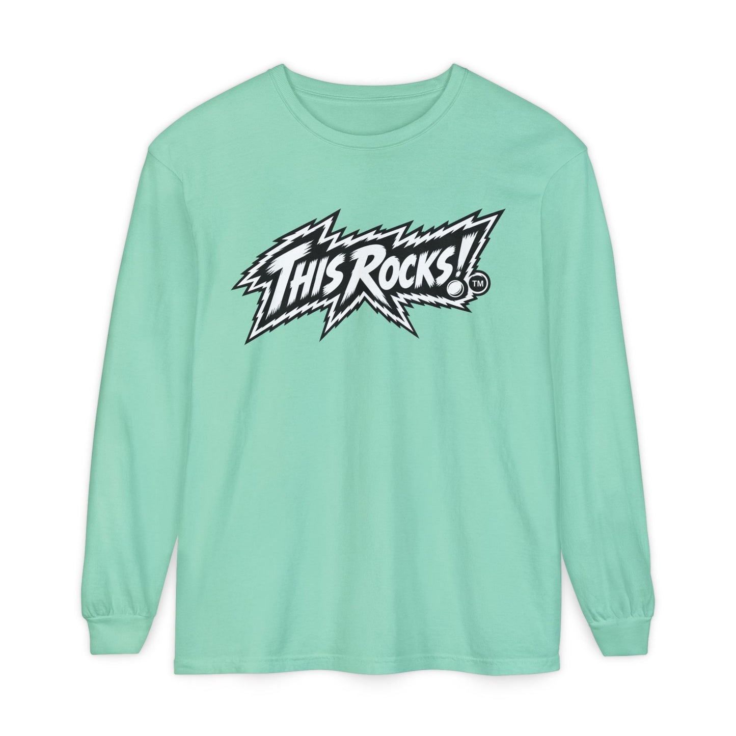THIS ROCKS!™ "White Lightning Logo™" Long Sleeve Tee