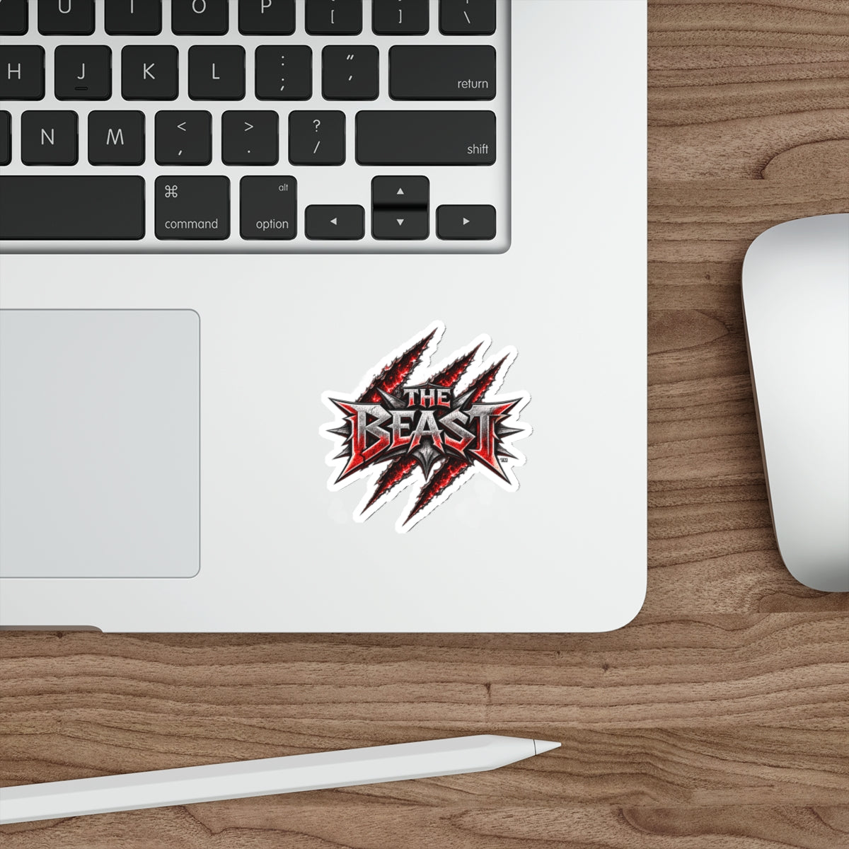 Official THE BEAST™ Die-Cut Sticker — Red Claw Metal Band Logo Sticker