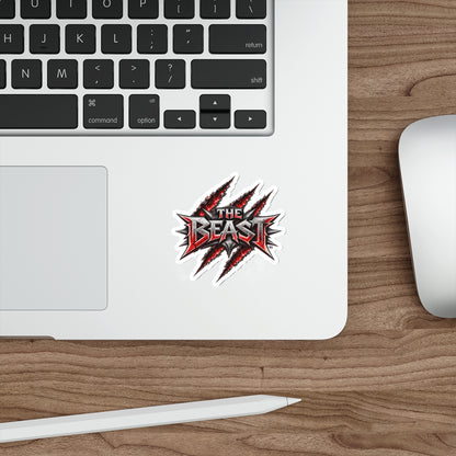 Official THE BEAST™ Die-Cut Sticker — Red Claw Metal Band Logo Sticker