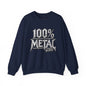 THIS ROCKS!™ "100% Metal"™ Crewneck Sweatshirt — Heavy Metal Band Graphic