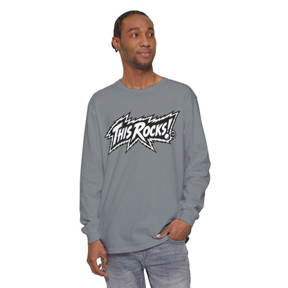 THIS ROCKS!™ "White Lightning Logo™" Long Sleeve Tee