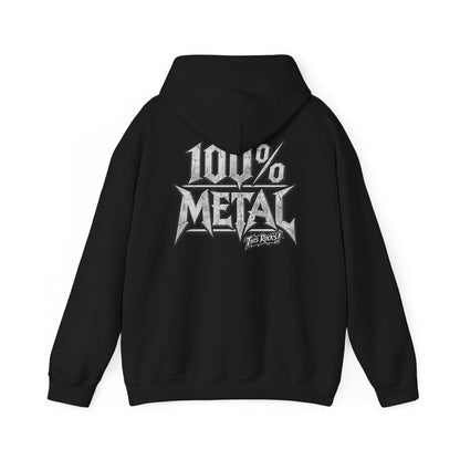 THIS ROCKS!™ "100% Metal"™ Hoodie — Heavy Metal Attitude Logo Pullover
