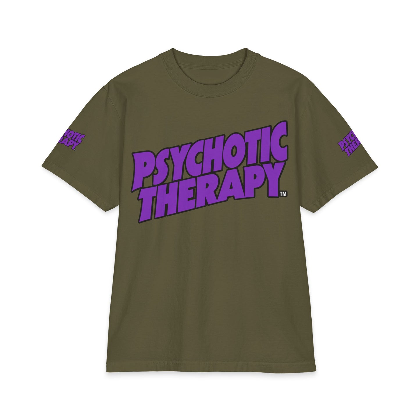 Official PSYCHOTIC THERAPY™ Graphic Tee — Bold Purple Logo Short Sleeve Shirt