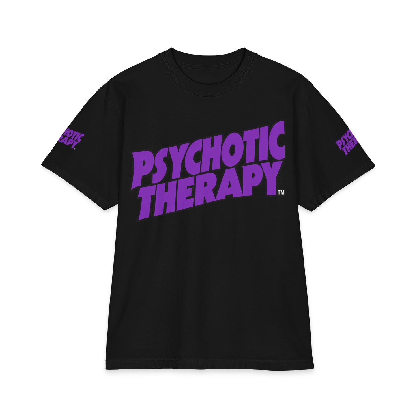 Official PSYCHOTIC THERAPY™ Graphic Tee — Bold Purple Logo Short Sleeve Shirt