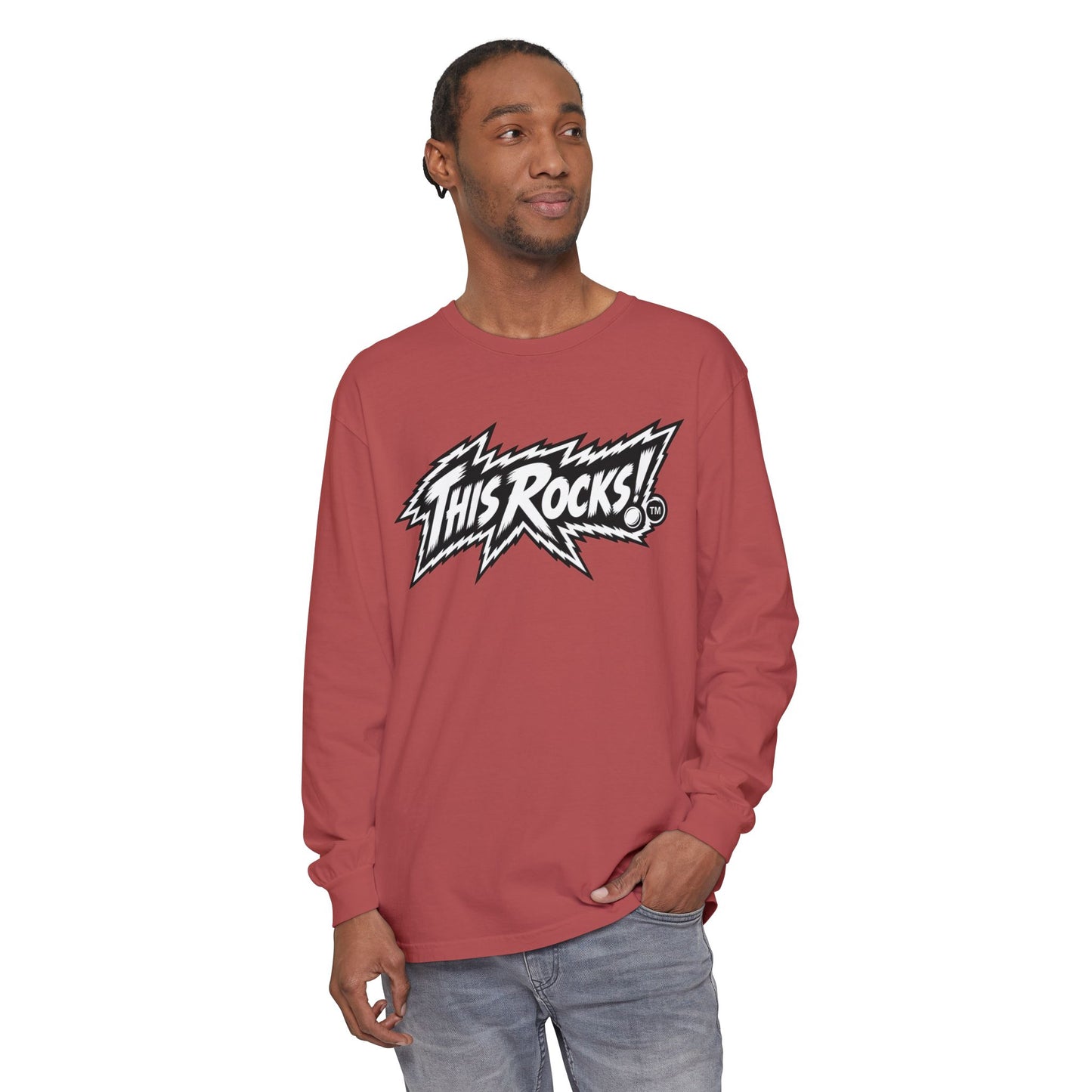 THIS ROCKS!™ "White Lightning Logo™" Long Sleeve Tee