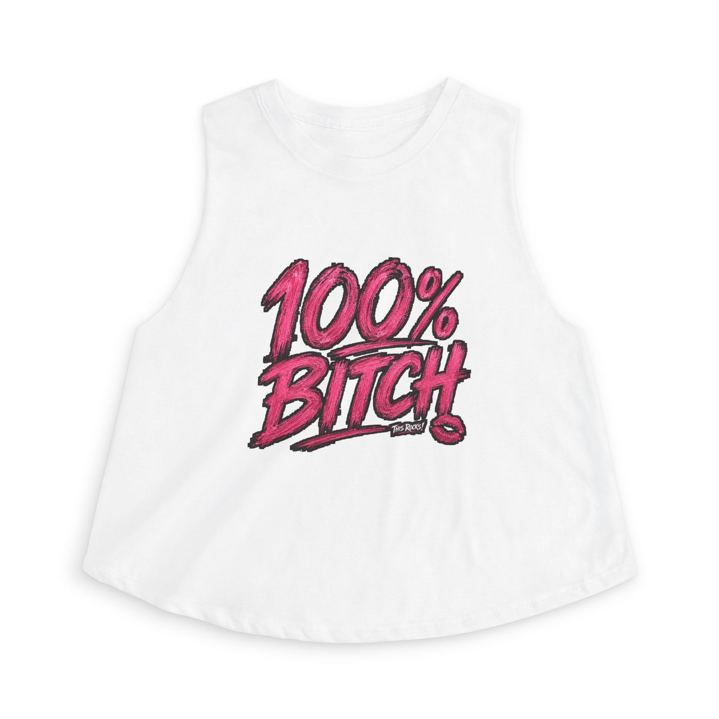 THIS ROCKS!™ "100% Bitch"™ Graphic Crop Top