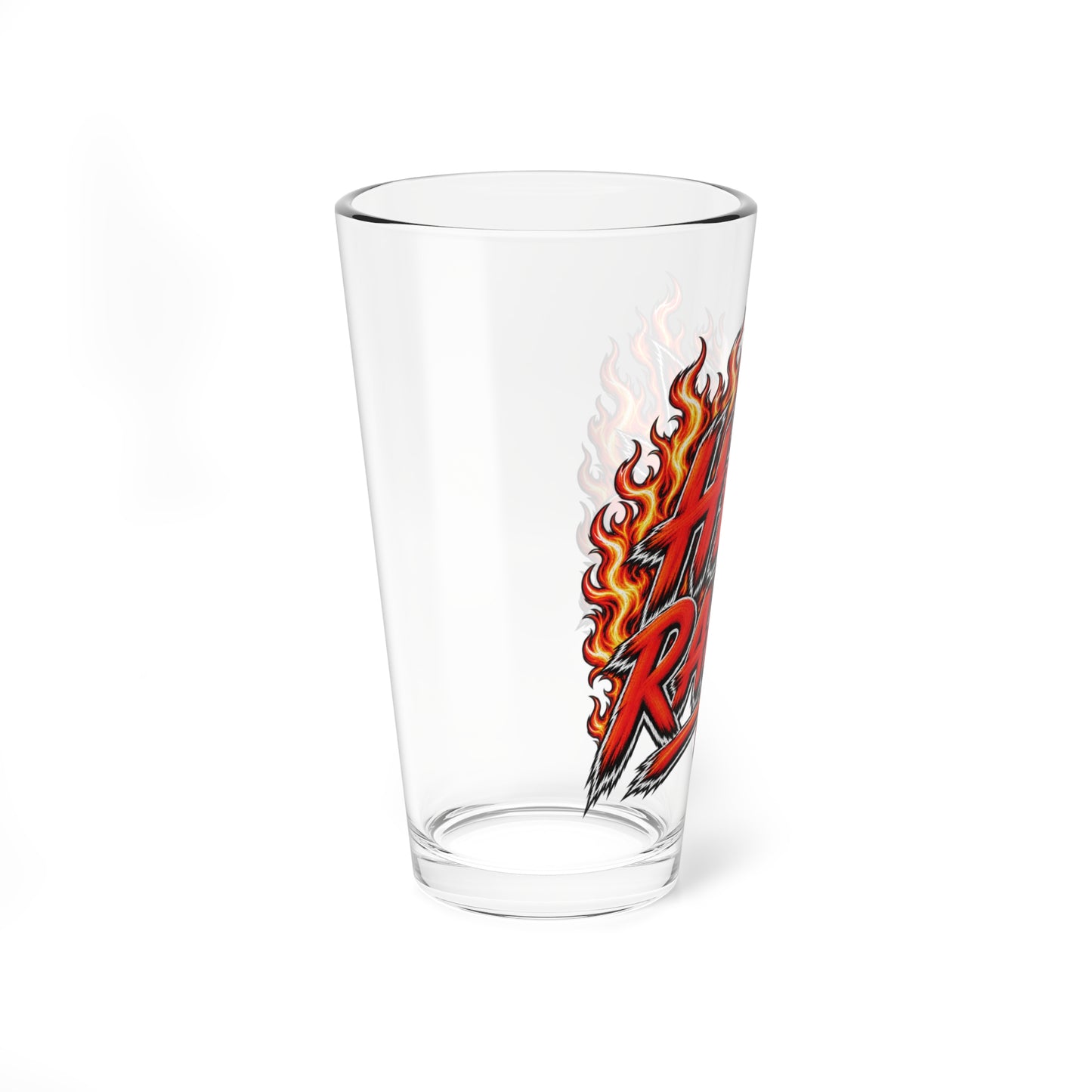 THIS ROCKS!™ "Hell Raiser"™ Pint Glass — 16oz Flaming Graphic Mixing Glass