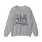 THIS ROCKS!™ "100% Metal"™ Crewneck Sweatshirt — Heavy Metal Band Graphic