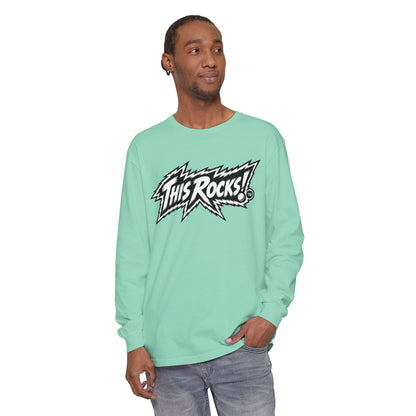 THIS ROCKS!™ "White Lightning Logo™" Long Sleeve Tee