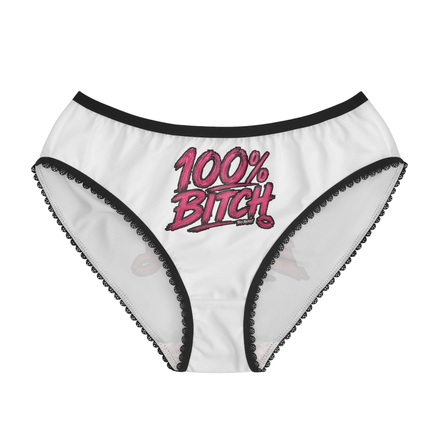 THIS ROCKS!™ "100% Bitch"™ Pink Script Women's Briefs