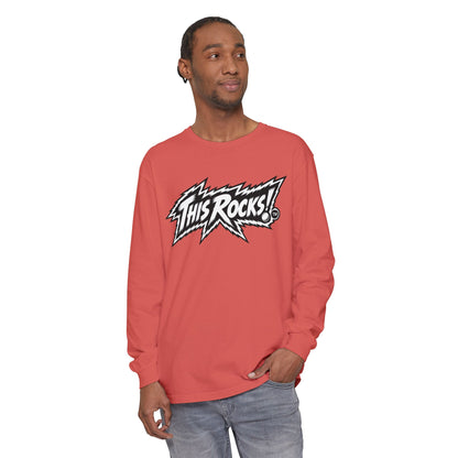 THIS ROCKS!™ "White Lightning Logo™" Long Sleeve Tee