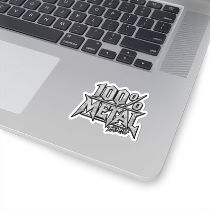 THIS ROCKS!™ "100% Metal"™ Kiss-Cut Sticker — Heavy Metal Logo Decal