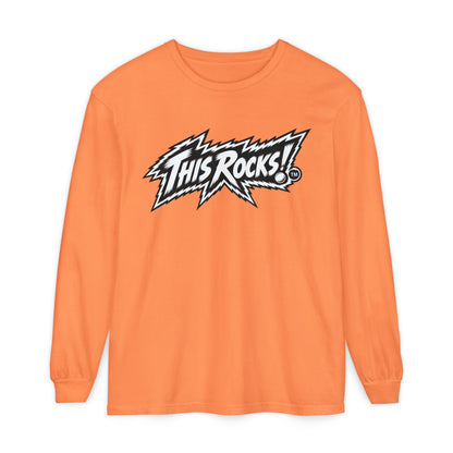 THIS ROCKS!™ "White Lightning Logo™" Long Sleeve Tee