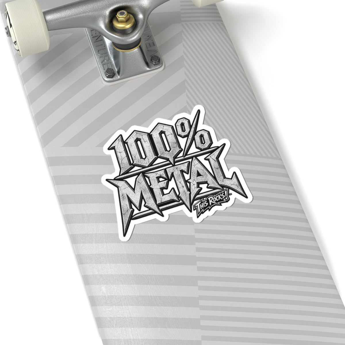 THIS ROCKS!™ "100% Metal"™ Kiss-Cut Sticker — Heavy Metal Logo Decal