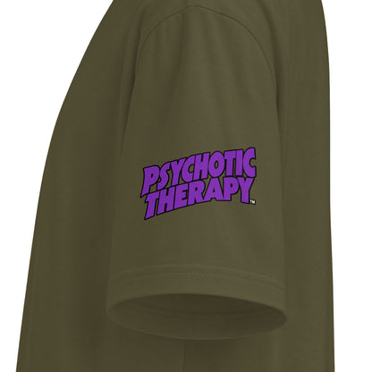 Official PSYCHOTIC THERAPY™ Graphic Tee — Bold Purple Logo Short Sleeve Shirt