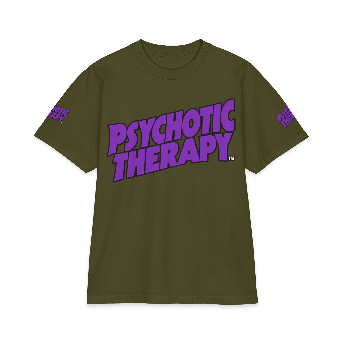 Official PSYCHOTIC THERAPY™ Graphic Tee — Bold Purple Logo Short Sleeve Shirt